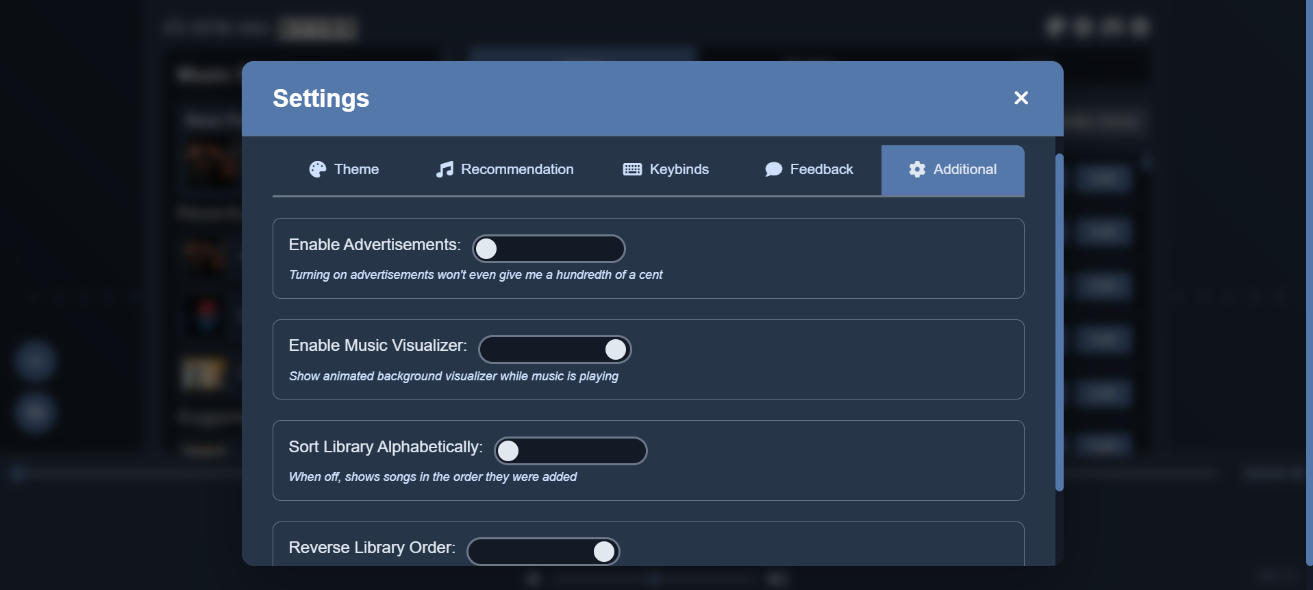 Additional Settings