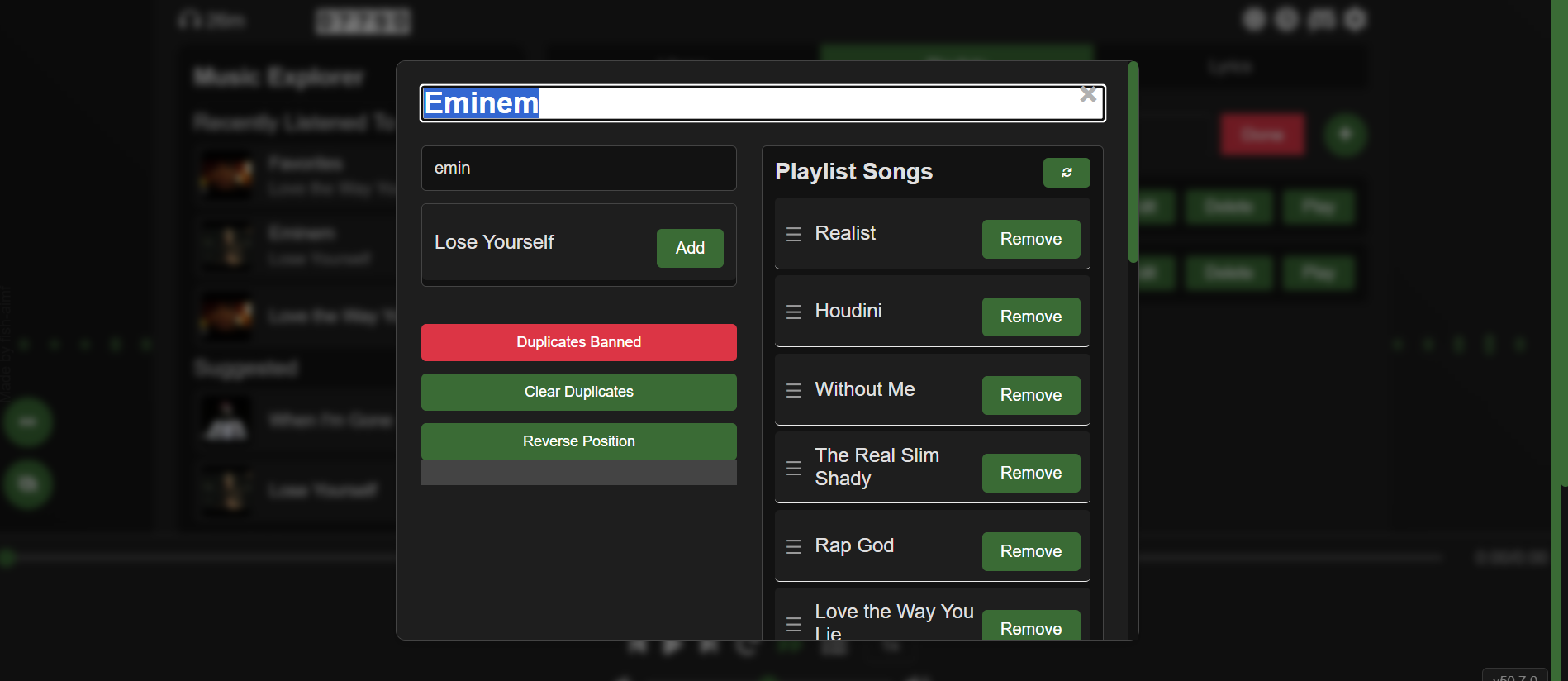 Edit Playlist