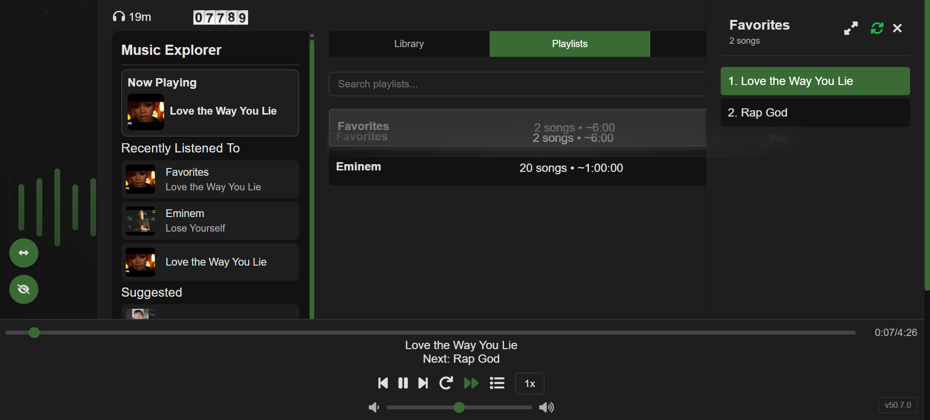 Overlay Sidebar Playlist